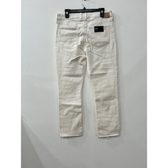 New PAIGE Size 31 Cindy - Tonal Ecru Double Back Belt Loop off-white **Stain** - Picture 11 of 14